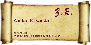Zarka Rikarda névjegykártya